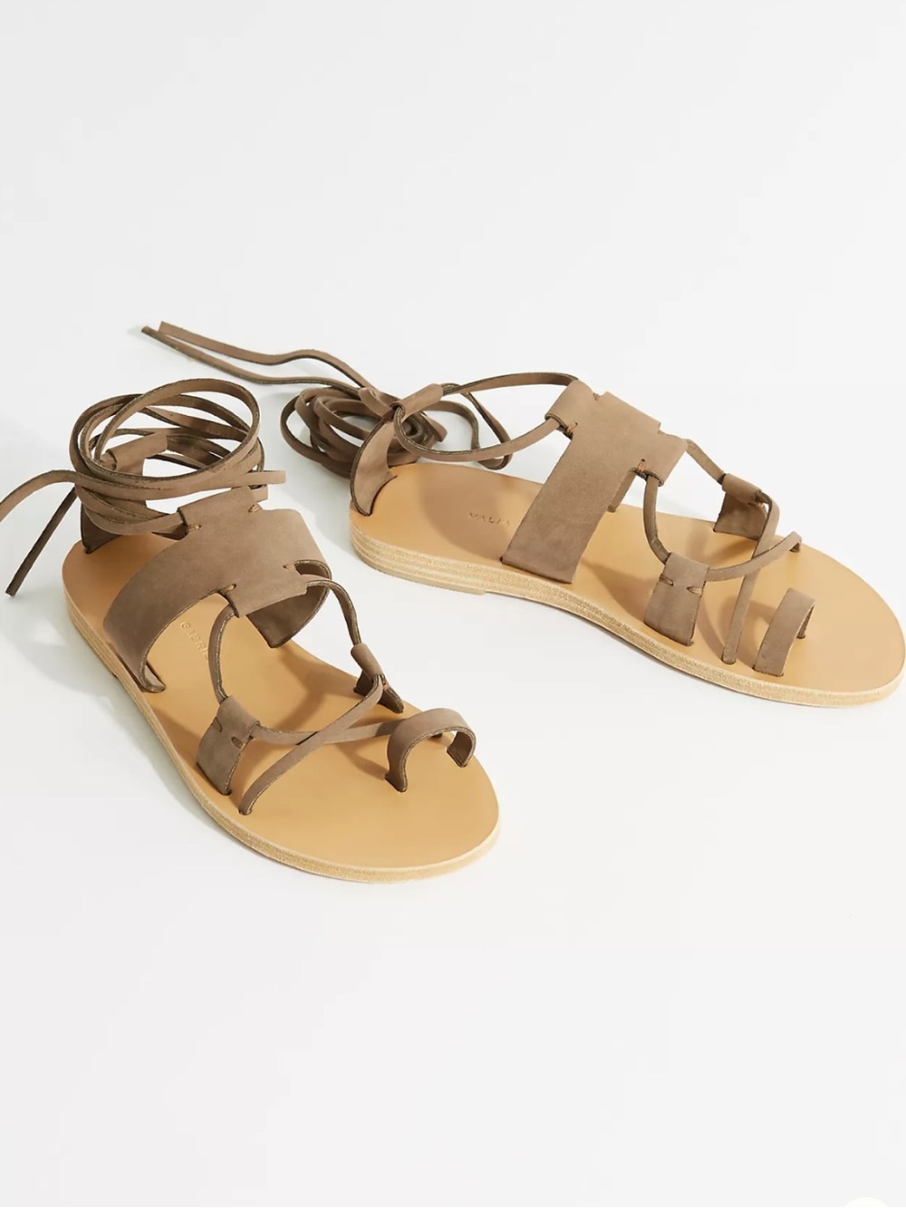 Valia Gabriel Goa Brown Lace-Up Gladiator Leather Sandals Size 39